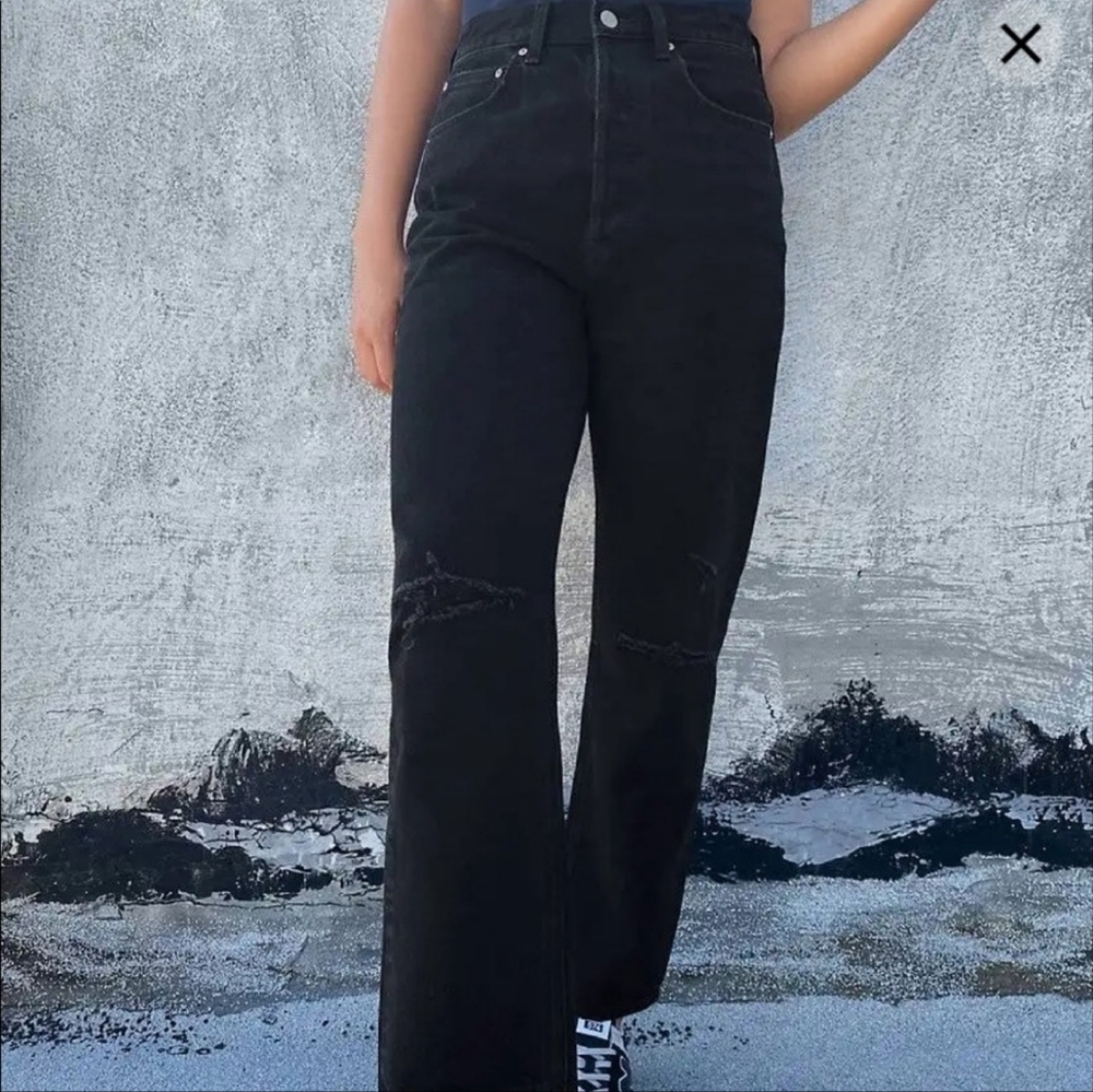 Aritzia| Denim Forum The Joni High Rise Loose Black Pants 29L.